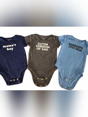 Okie dokie Set Of 3 Cute Text Bodysuits 9 Months